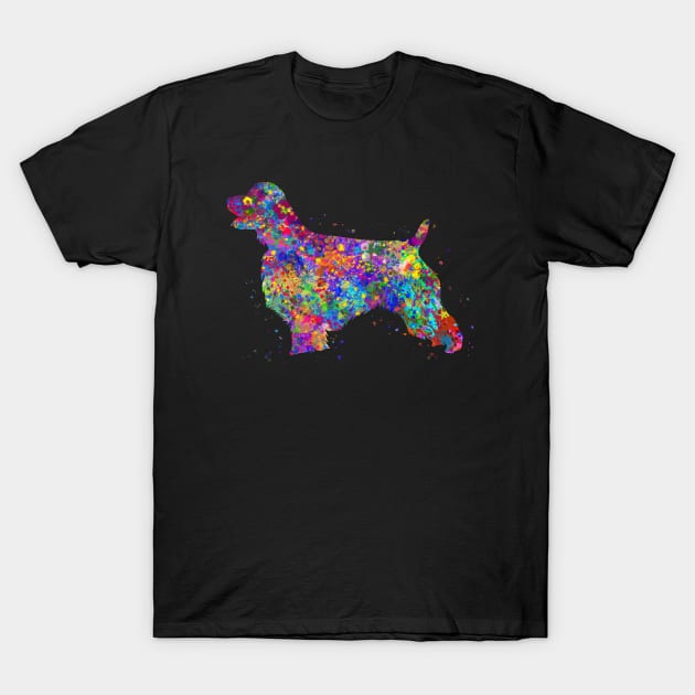 English springer spaniel dog watercolor T-Shirt by Yahya Art